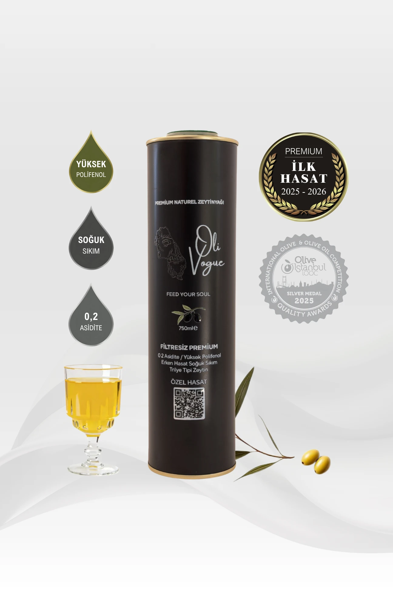 Premium İlk Hasat Naturel Sızma Zeytinyağı (750 ml)